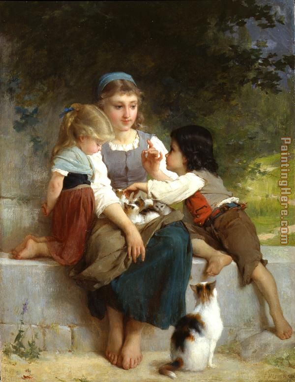 The New Pets painting - Emile Munier The New Pets art painting